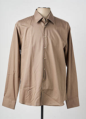 Chemise manches longues coupe droite marron SEIDENSTICKER homme