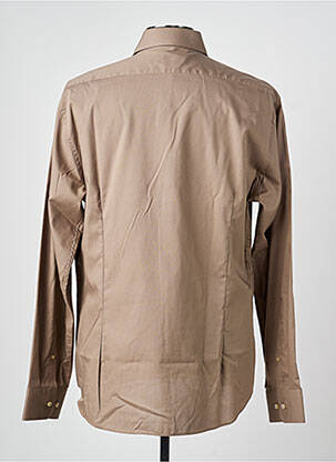 Chemise manches longues coupe droite marron SEIDENSTICKER homme