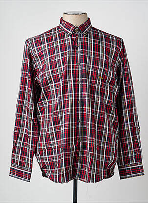 Chemise manches longues imprimé écossais rouge DARIO BELTRAN homme