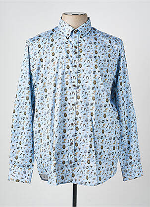Chemise manches longues imprimé fantaisie bleu DARIO BELTRAN homme