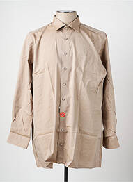 Chemise manches longues coupe droite marron OLYMP homme
