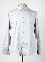 Chemise manches longues coupe cintrée gris IZAC homme