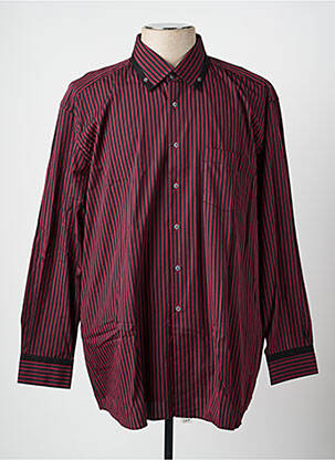 Chemise manches longues coupe droite rouge PIERRE CARDIN homme