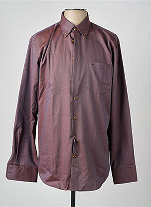 Chemise manches longues coupe droite marron SEIDENSTICKER homme