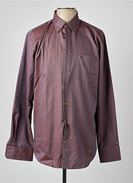 Chemise manches longues coupe droite marron SEIDENSTICKER homme