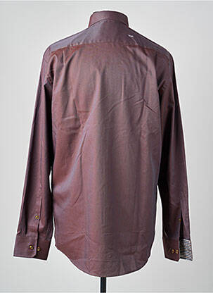 Chemise manches longues coupe droite marron SEIDENSTICKER homme
