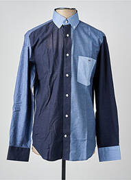 Chemise manches longues coupe droite bleu EDEN PARK homme