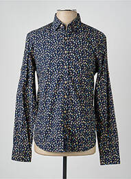 Chemise manches longues imprimé fantaisie bleu IZAC homme