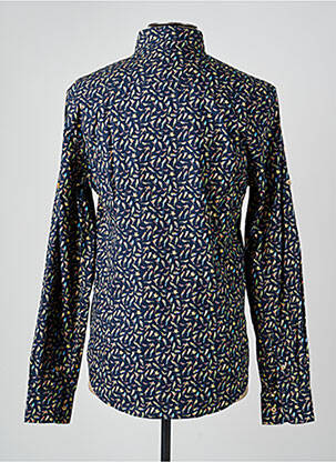 Chemise manches longues imprimé fantaisie bleu IZAC homme