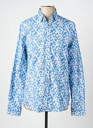 Chemise manches longues imprimé fantaisie bleu IZAC homme