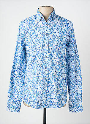 Chemise manches longues imprimé fantaisie bleu IZAC homme