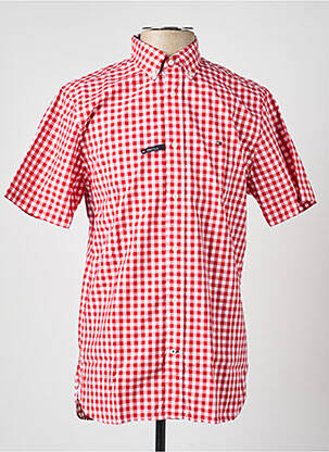 Chemise manches courtes imprimé carreaux rouge TOMMY HILFIGER homme