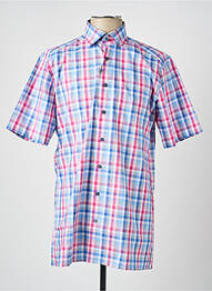 Chemise manches courtes imprimé carreaux bleu OLYMP homme