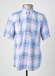 Chemise manches courtes imprimé carreaux bleu EDEN PARK homme