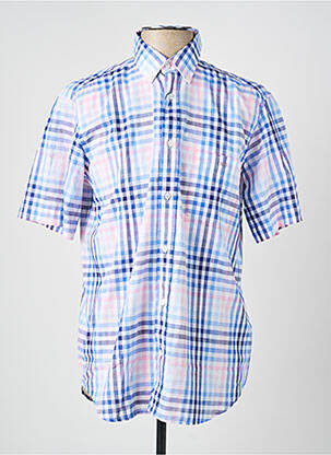 Chemise manches courtes imprimé carreaux bleu EDEN PARK homme