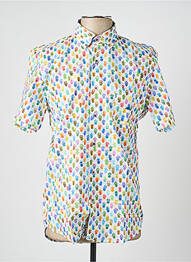 Chemise manches courtes imprimé fantaisie blanc DARIO BELTRAN homme