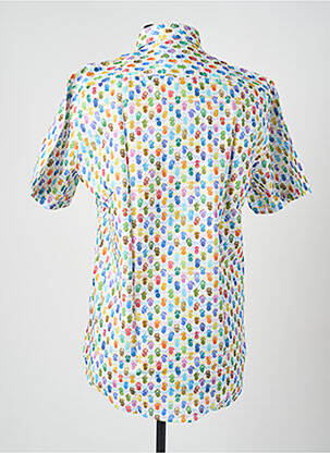Chemise manches courtes imprimé fantaisie blanc DARIO BELTRAN homme