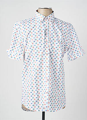 Chemise manches courtes imprimé fantaisie blanc DARIO BELTRAN homme