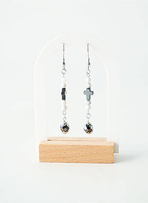 Boucles d’oreilles ornement perles argent TATA GISELE femme