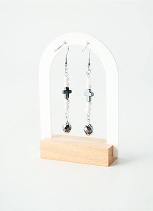 Boucles d’oreilles ornement perles argent TATA GISELE femme