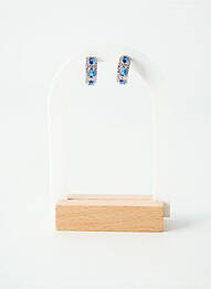 Boucles d’oreilles matériaux argent bleu TATA GISELE femme