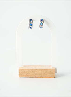 Boucles d’oreilles matériaux argent bleu TATA GISELE femme