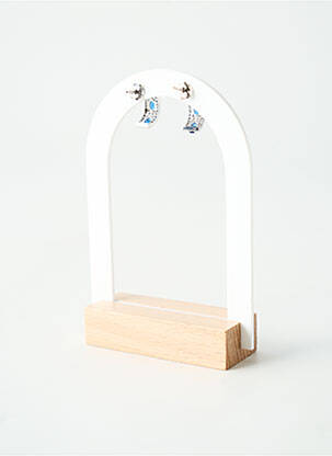 Boucles d’oreilles matériaux argent bleu TATA GISELE femme