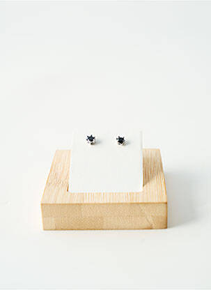 Boucles d’oreilles ornement oxyde de zirconium noir TATA GISELE femme