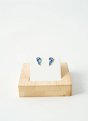 Boucles d’oreilles matériaux argent bleu TATA GISELE fille
