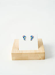 Boucles d’oreilles matériaux argent bleu TATA GISELE fille
