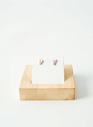 Boucles d’oreilles matériaux argent beige TATA GISELE fille
