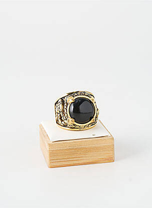 Bague ornement pierre noir TATA GISELE homme