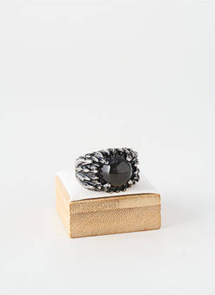 Bague ornement pierre noir TATA GISELE homme