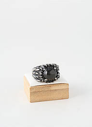 Bague ornement pierre noir TATA GISELE homme