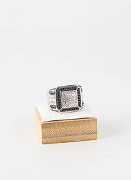Bague ornement oxyde de zirconium argent TATA GISELE homme
