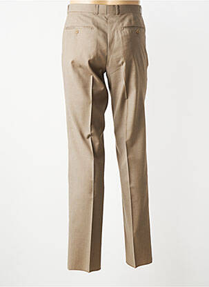 Pantalon droit taille à pinces taille haute beige IZAC femme