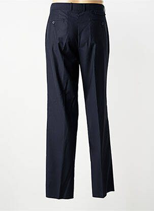 Pantalon droit fermeture zippée sous rabat avec crochet taille normale bleu IZAC homme
