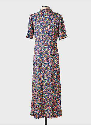 Robe longue manches courtes manches courtes bleu LA FIANCÉE femme