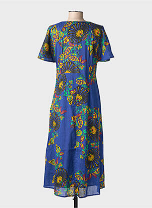Robe longue manches courtes manches courtes bleu LA FIANCÉE femme