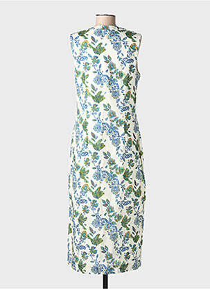 Robe longue imprimé fleurs sans manche bleu LA FIANCÉE femme
