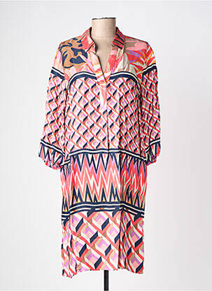 Robe mi-longue coupe fluide manches 3/4 rose BETTY BARCLAY femme