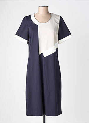 Robe mi-longue manches courtes manches courtes bleu GREGORY PAT femme