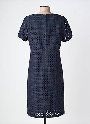 Robe mi-longue fermeture zippée au dos manches courtes bleu BETTY BARCLAY femme