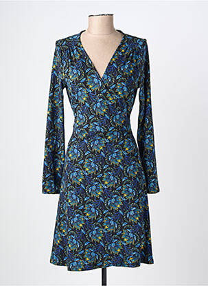 Robe mi-longue imprimé fantaisie manches longues noir LA FIANCÉE femme