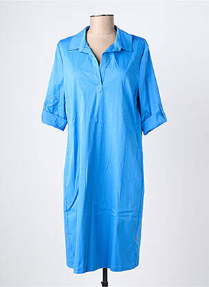 Robe mi-longue imprimé fantaisie manches courtes bleu ROBE LEGERE BY VERA MONT femme