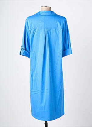 Robe mi-longue imprimé fantaisie manches courtes bleu ROBE LEGERE BY VERA MONT femme