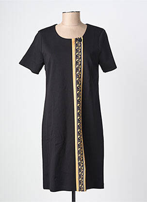 Robe mi-longue manches courtes manches courtes noir PAUL BRIAL femme
