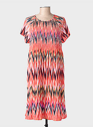 Robe mi-longue coupe fluide manches courtes orange BETTY BARCLAY femme