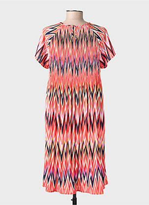 Robe mi-longue coupe fluide manches courtes orange BETTY BARCLAY femme