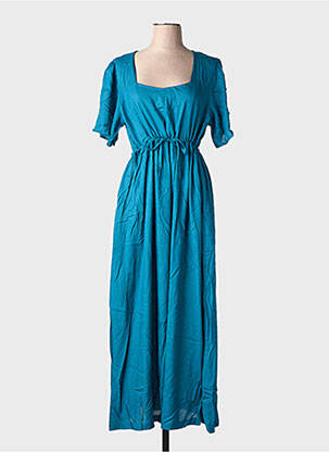 Robe longue manches courtes manches courtes bleu LA FIANCÉE femme